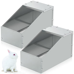 Maxcheck nid lapin métallique galvanisé ensemble: deux boîtes spacieuses pour plusieurs animaux.