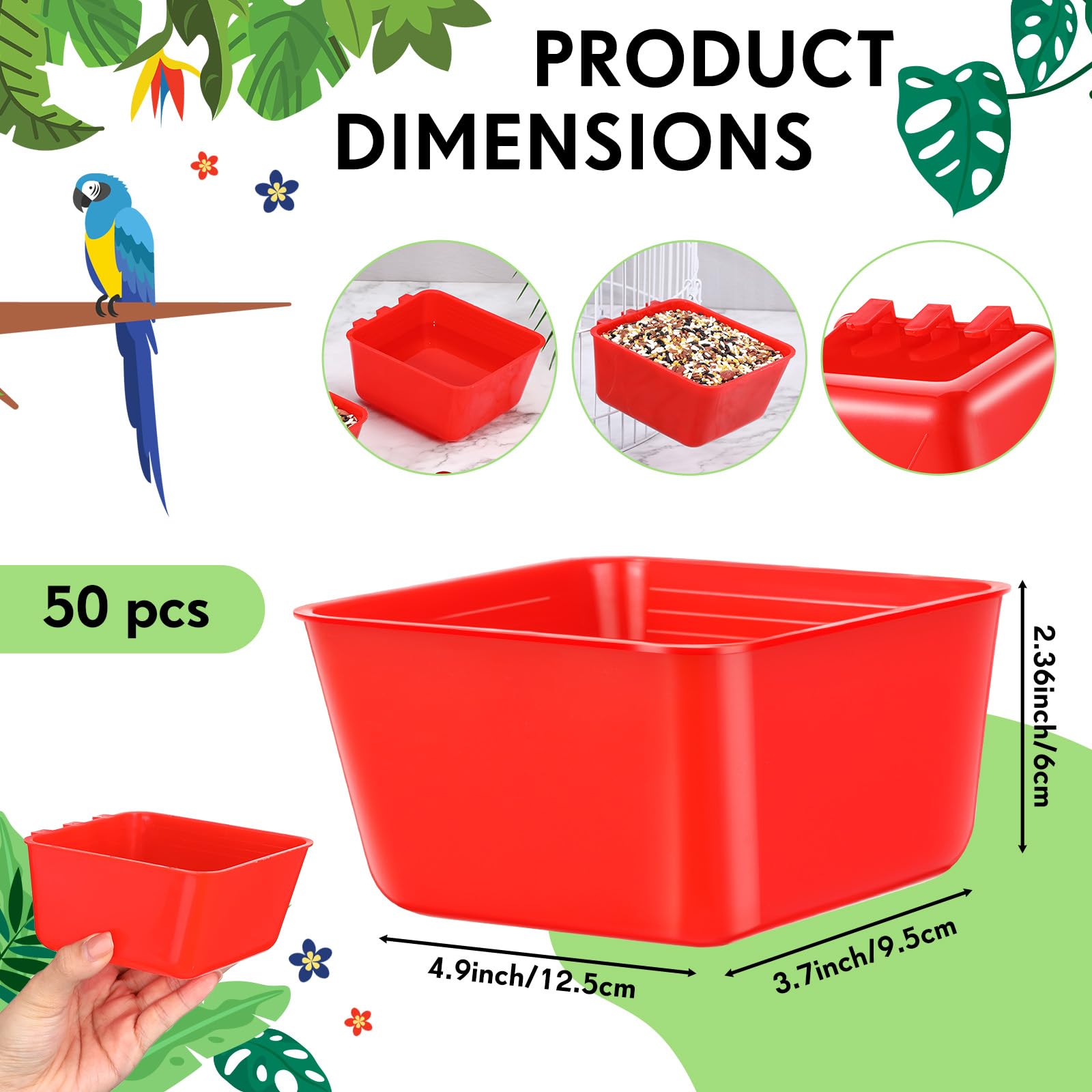 Maxdot abreuvoir cage rouge adapté pour poules et oiseaux grâce à sa grande capacité