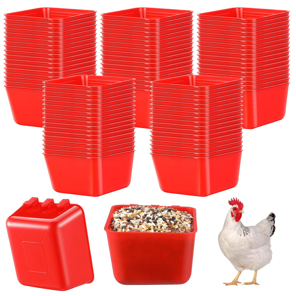 Maxdot gobelet cage oiseaux rouge, capacité 16 onces pour moins de remplissages