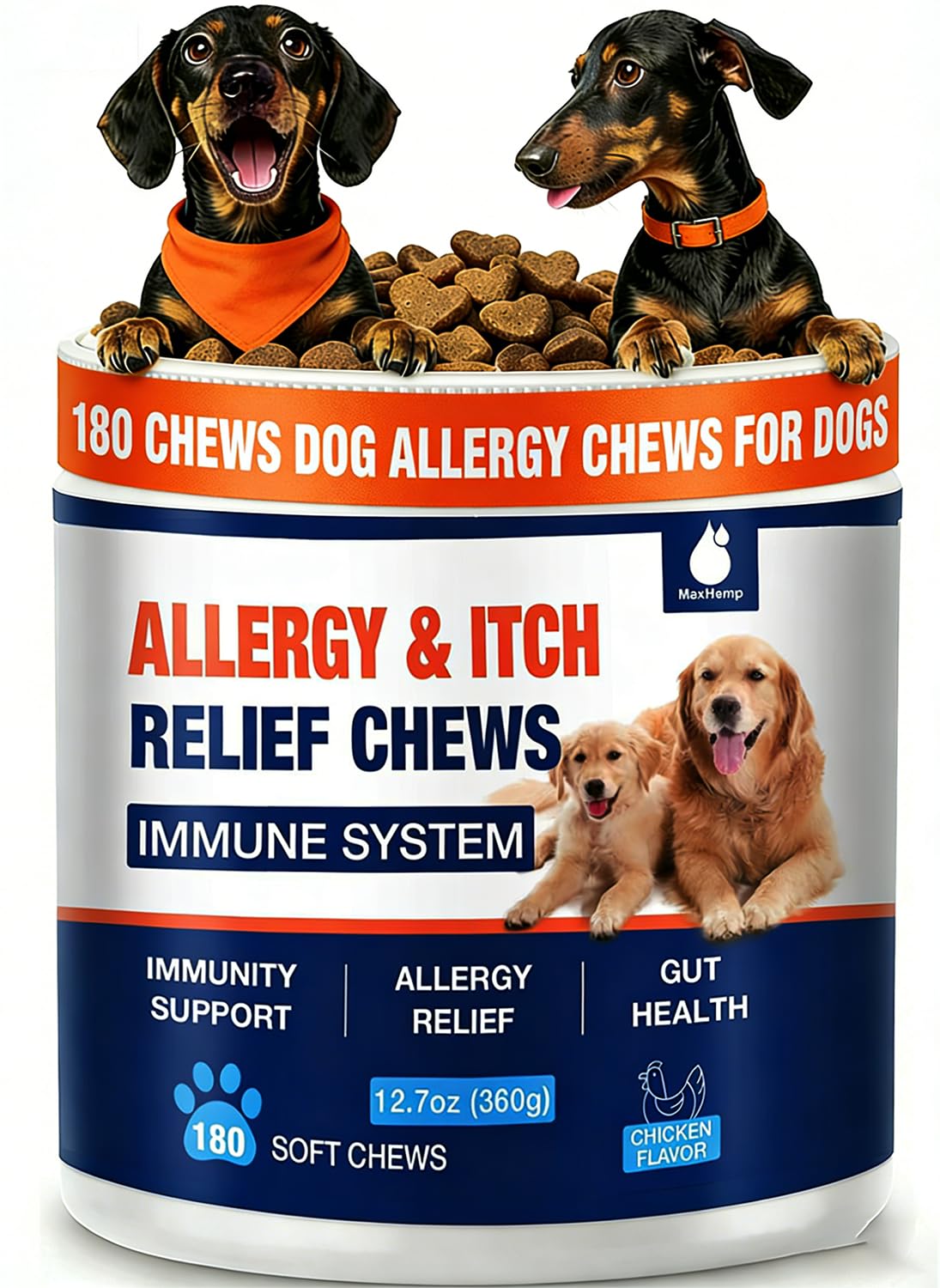 MaxHemp 180 Chews – grattage-pattes: soulage l'irritation et apporte du confort.