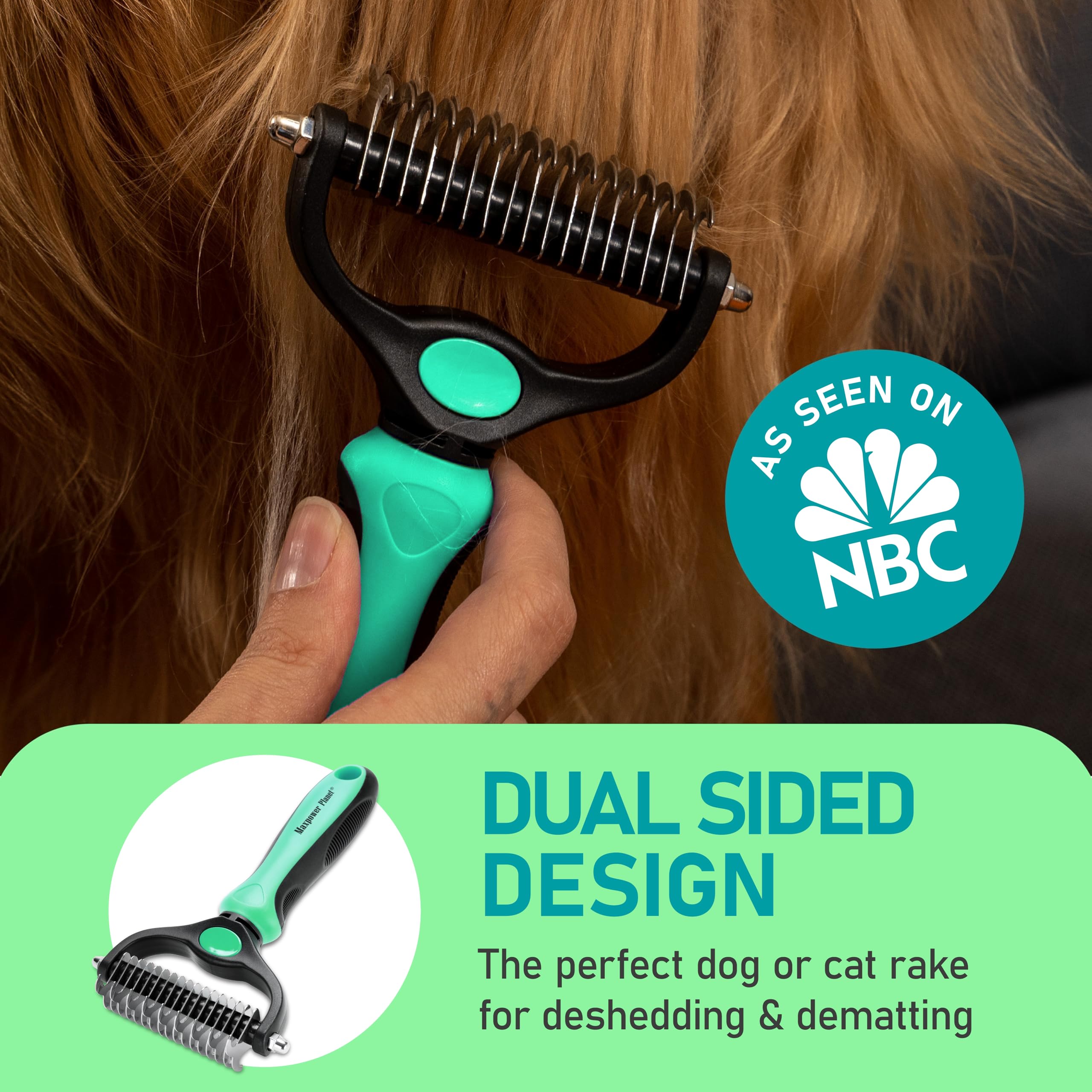 Brosse Maxpower Planet avec 9 dents et 17 dents pour démêlage et déséhedding.