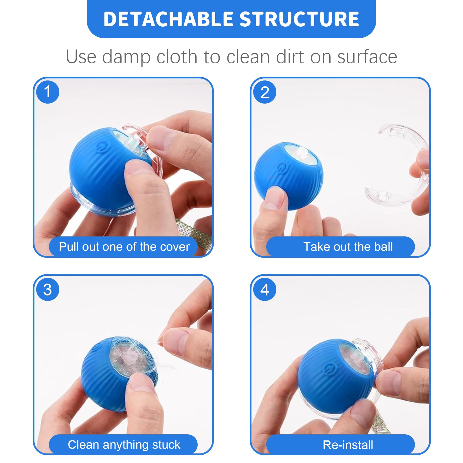 MAXTOOA balle interactive évite les obstacles et se réactive après une pause.