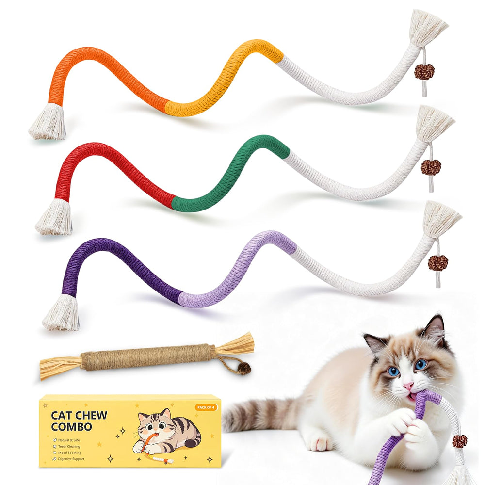 MAXTOOA corde à mâcher triple pack, stimulation ludique pour chat d'intérieur