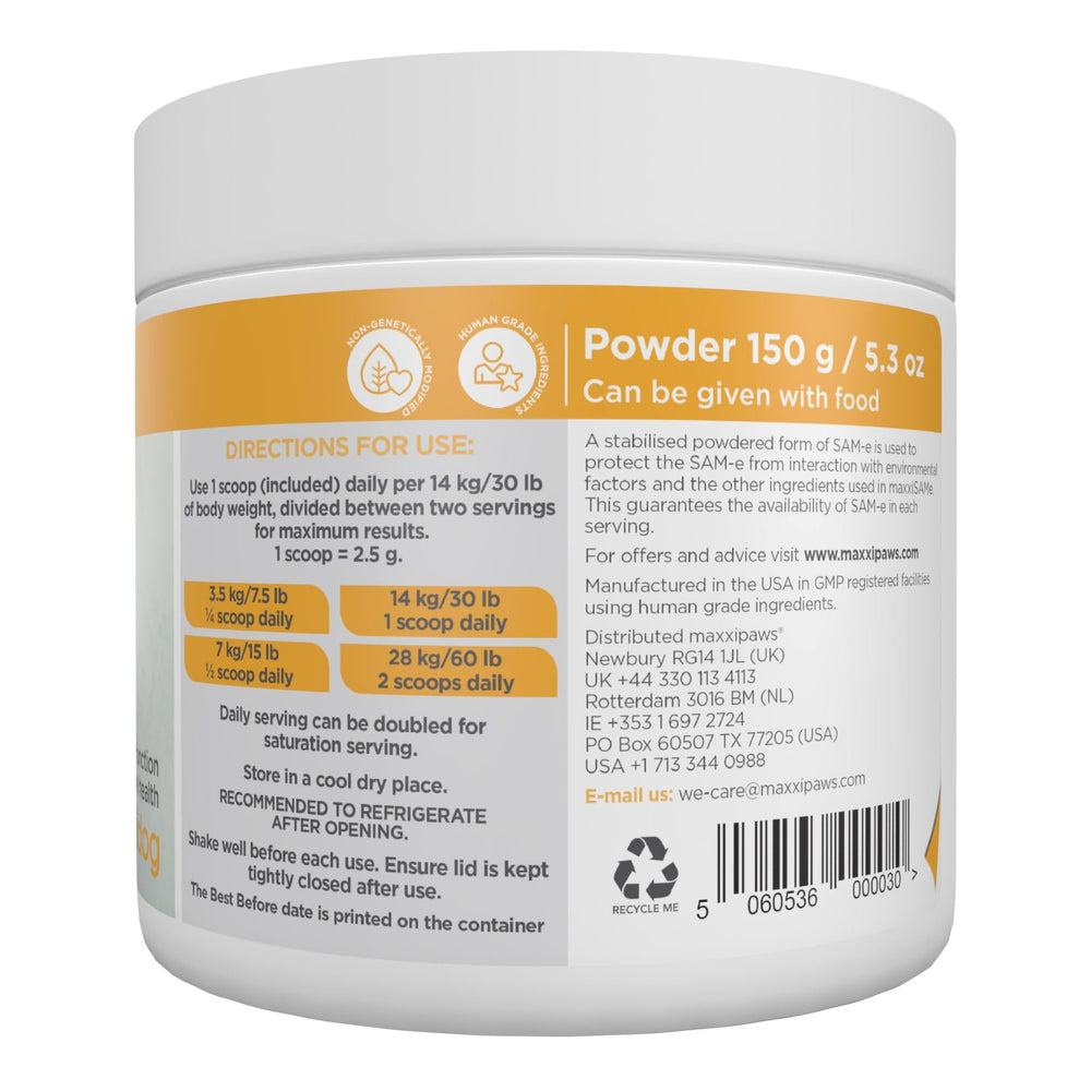 Emballage maxxipaws maxxisame, clair et informatif pour suivre l’usage.