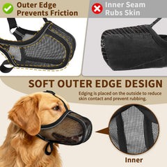 Mayerzon masque-chien-bord-doux-noir : réduction des frottements sur la peau