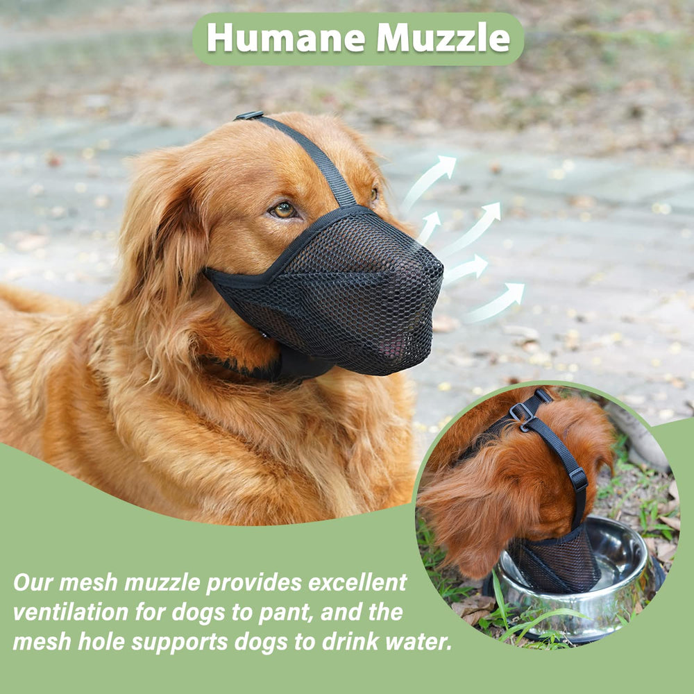 Mayerzon masque pour chien maillage doux, léger et pliable, rangement pratique.
