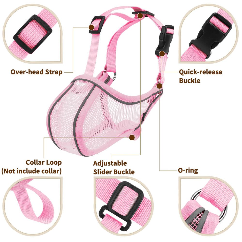 Mayerzon museau chien L rose, fermeture sûre pour sessions de promenade