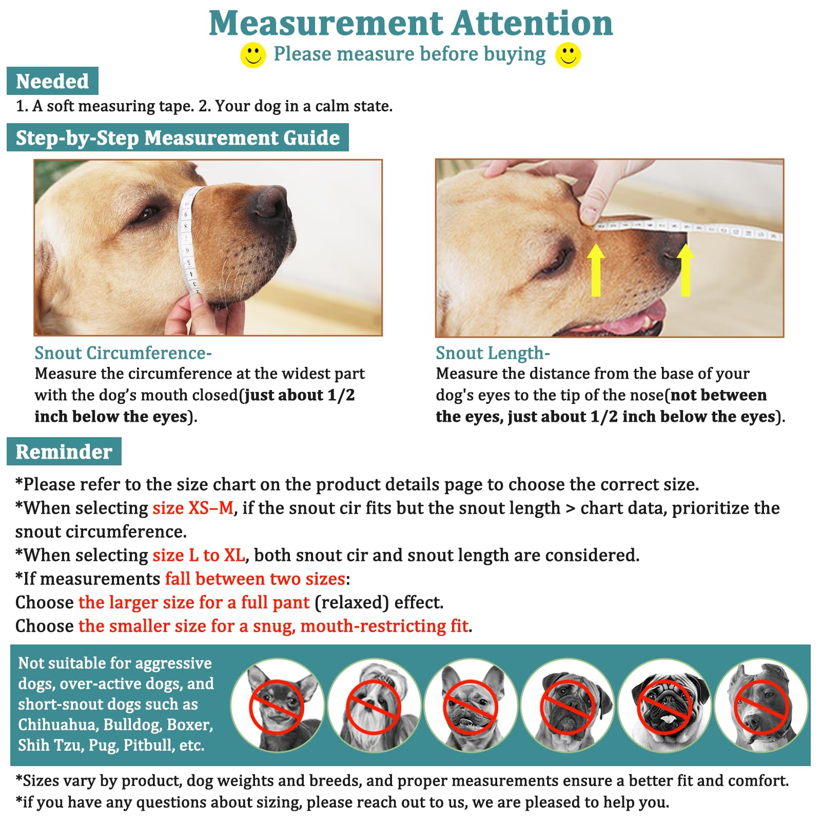 Le museau Mayerzon taille moyenne assure un ajustement précis pour les chiens de taille moyenne.