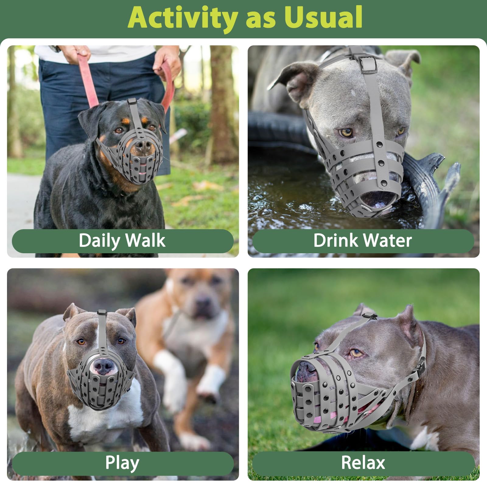 Mayerzon Muzzle Panier réglable – ajustement sûr et confortable.
