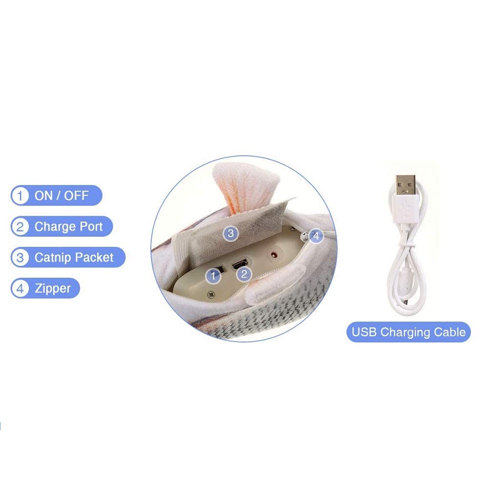 Mayhow poisson-jouet chat-nettoyage-zipper: housse lavable et entretien facilité