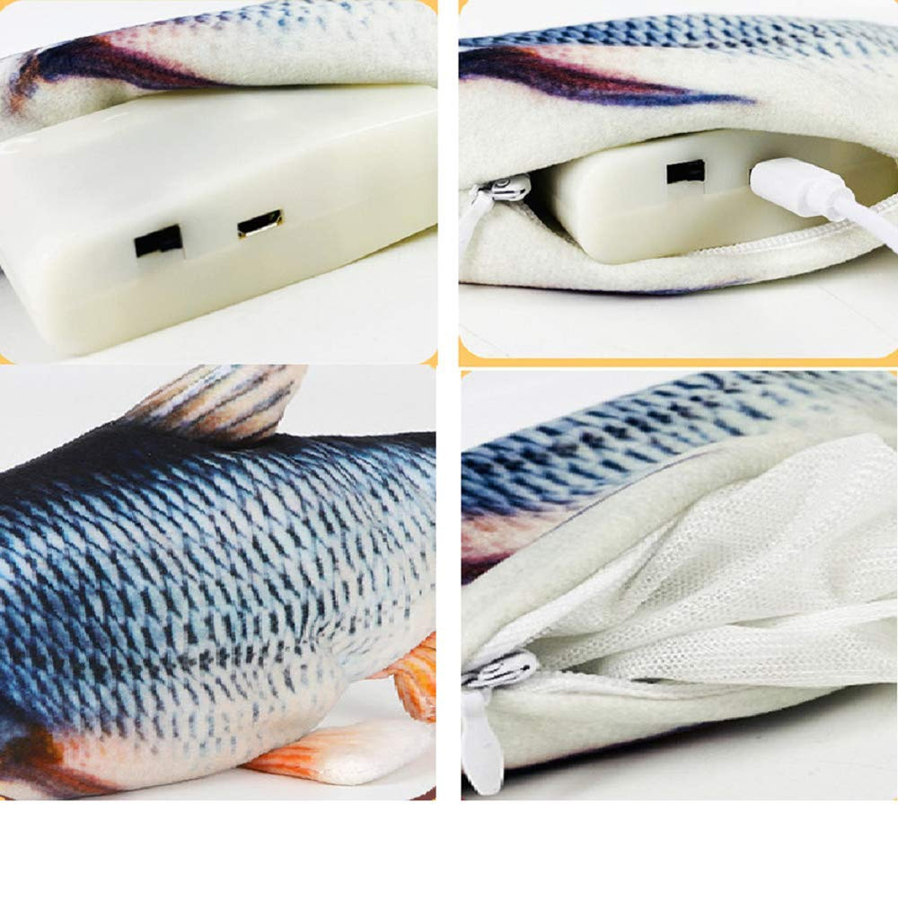 Mayhow poisson-jouet chat-usb-charge: batterie rechargeable pour une utilisation durable