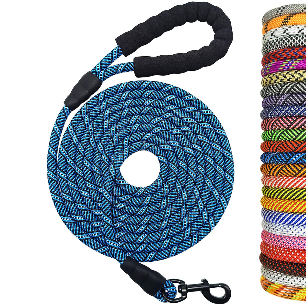 MayPaw laisse-chien 20 pieds bleu-noir, idéale pour promenades guidées et contrôle fluide.