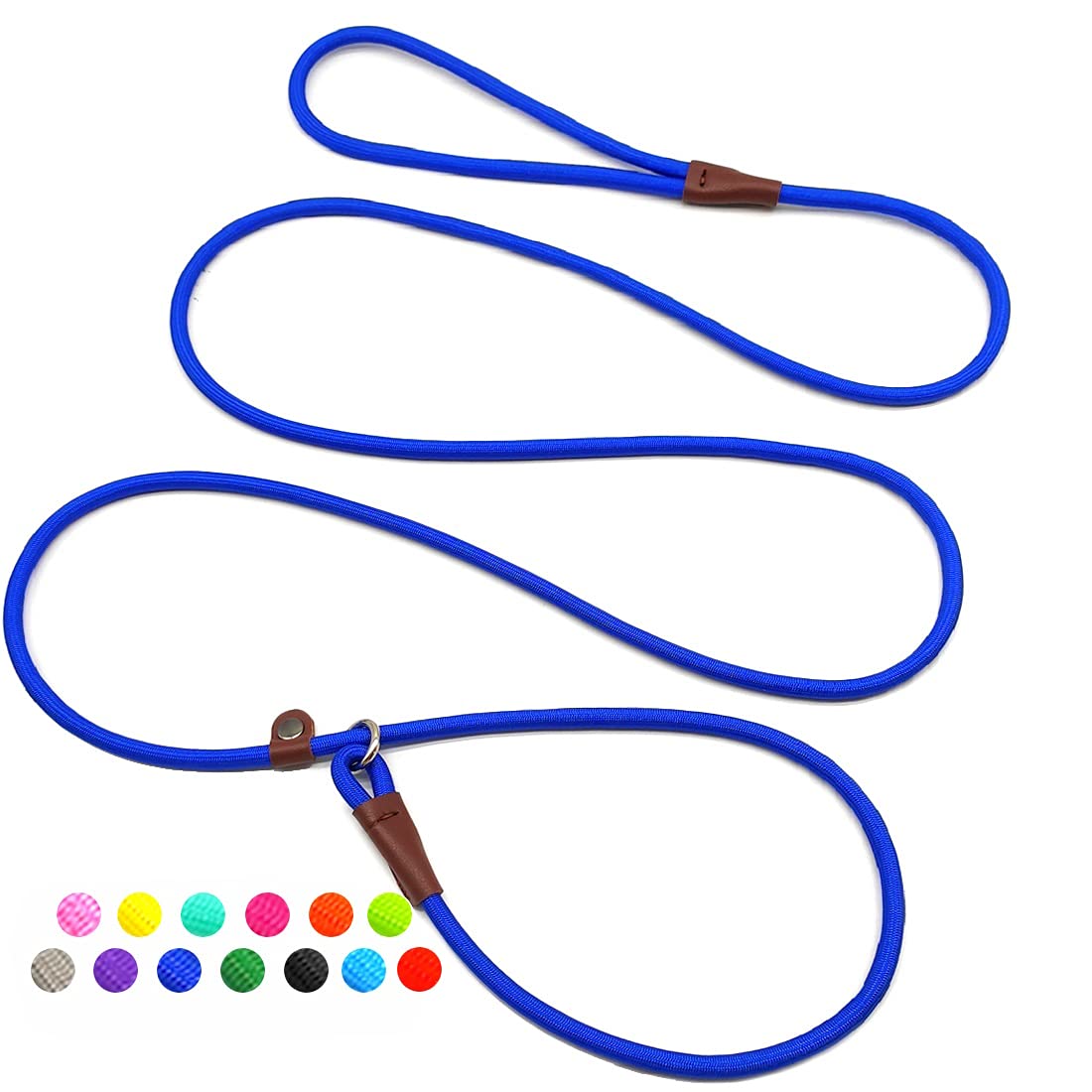 MayPaw laisse sans tir pour chien avec 7 pieds, vue détail corde et cuir