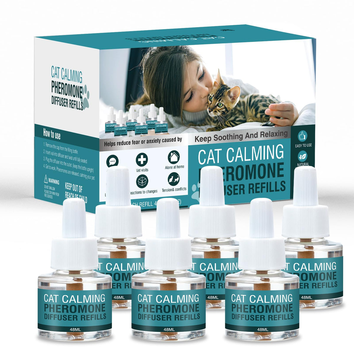 MAZHAOX kit remplissage apaisant pour chats 6-pack pour calmer l’anxiété.
