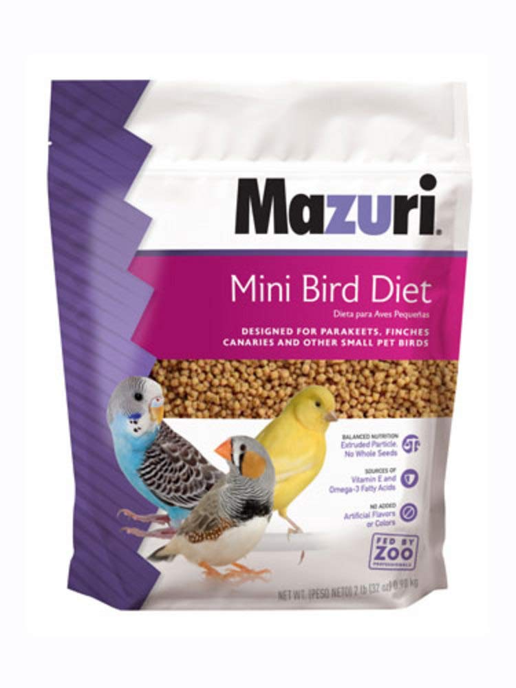 Mazuri alimentation complète pour petits oiseaux – emballage pratique et poids fiable.