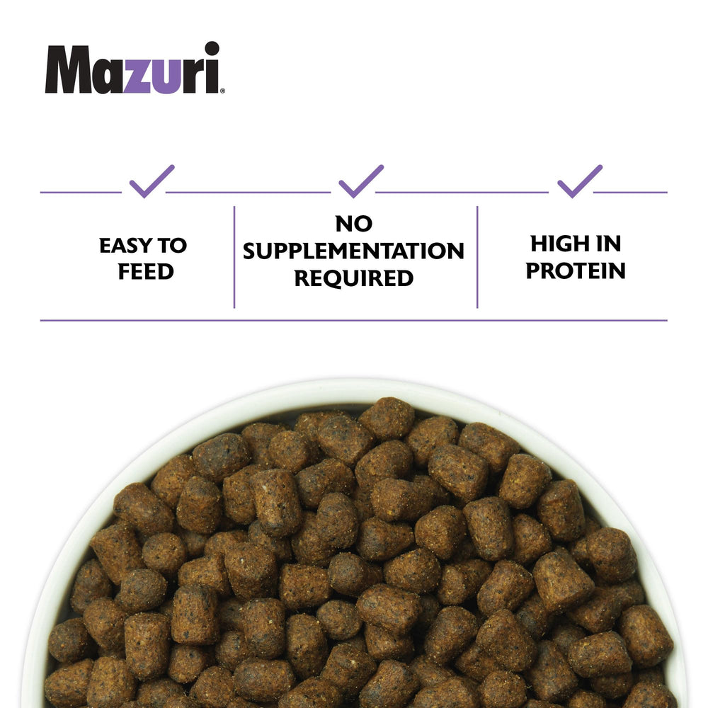 Mazuri densité élevée – portions compactes et selles moindres.