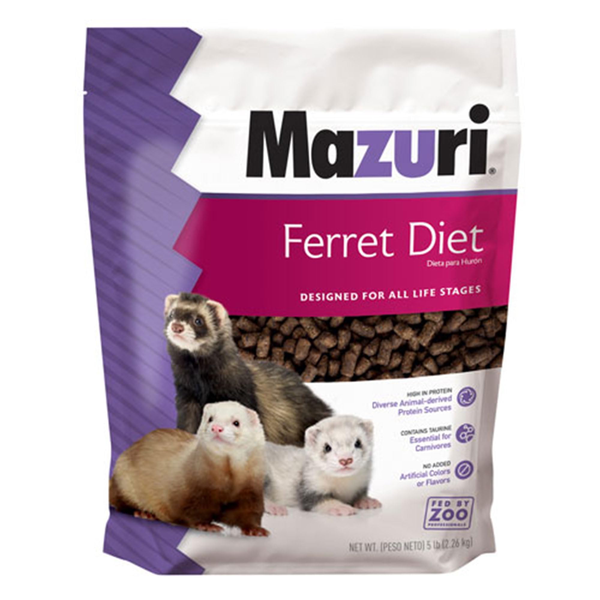 Mazuri sac 5 livres – alimentation complète pour furet, pratique et équilibrée.