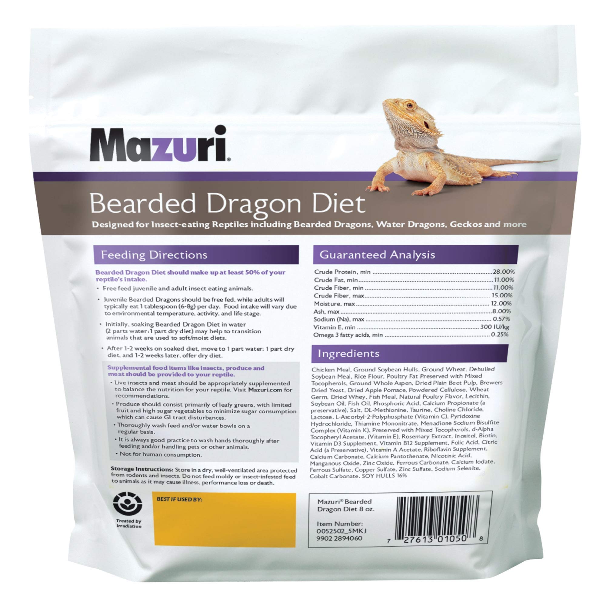 Portion insectes Mazuri, pratique pour un régime équilibré.