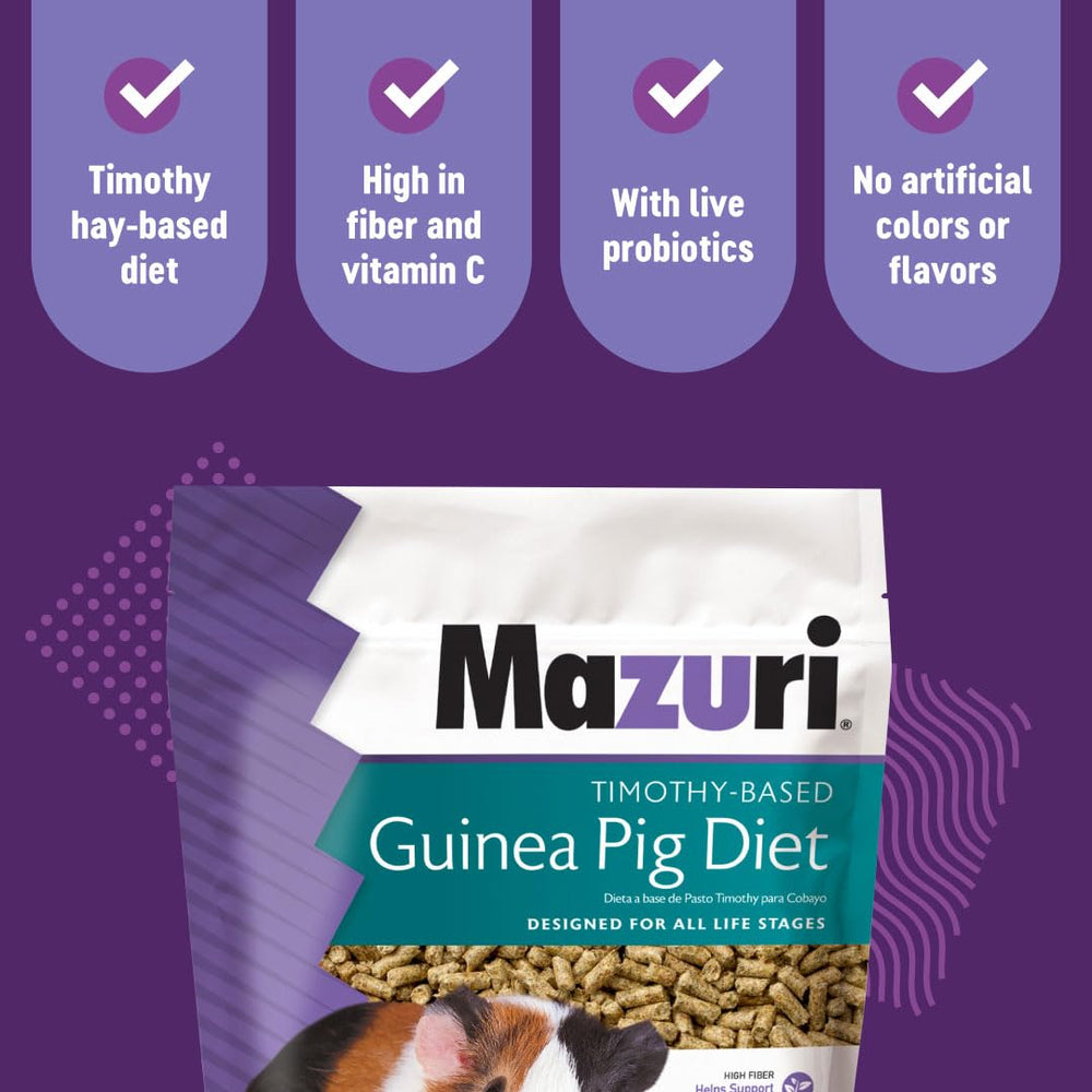 Mazuri fibre élevée, mastication soutenue et système digestif sain pour cobaye.