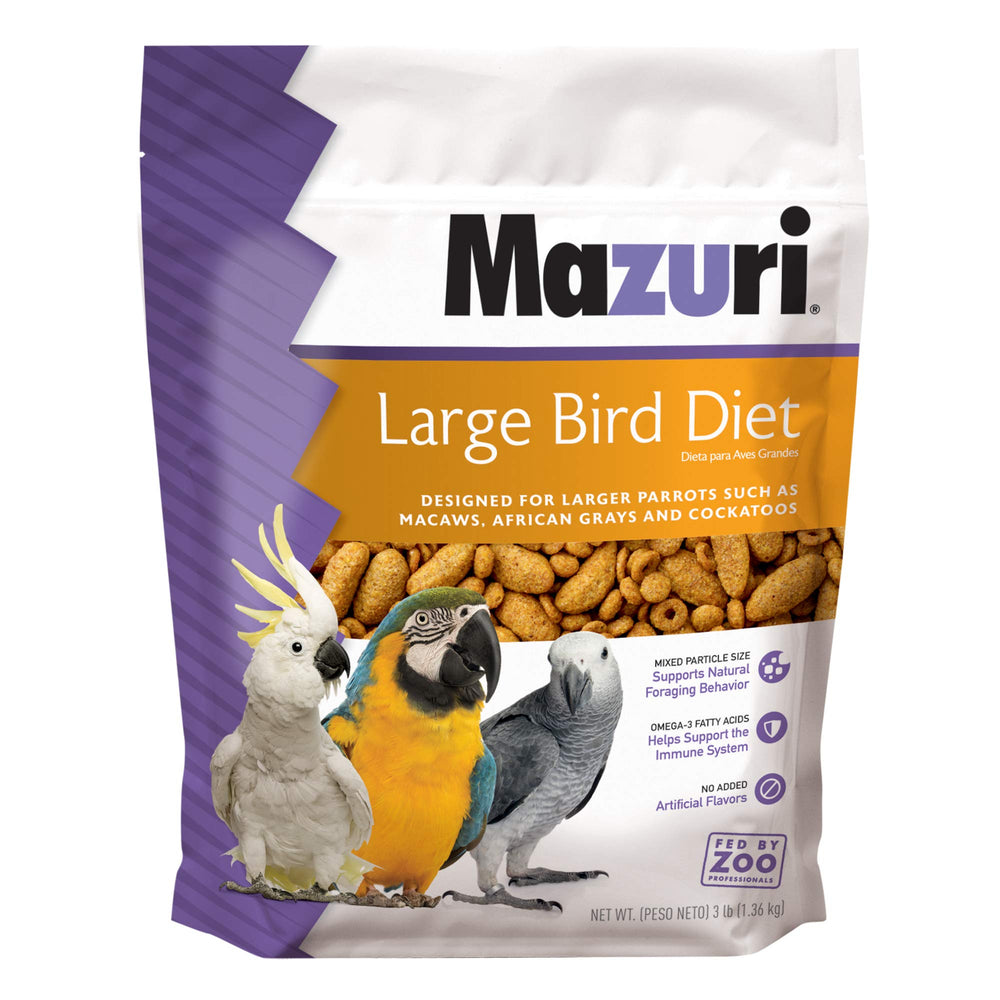 Mazuri pour grands oiseaux, sac de 3 livres prêt à l’emploi.