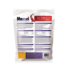 Mazuri Koi Premium Food Small pellets visibles dans l'aquarium, favorisent digestion et éclat des couleurs