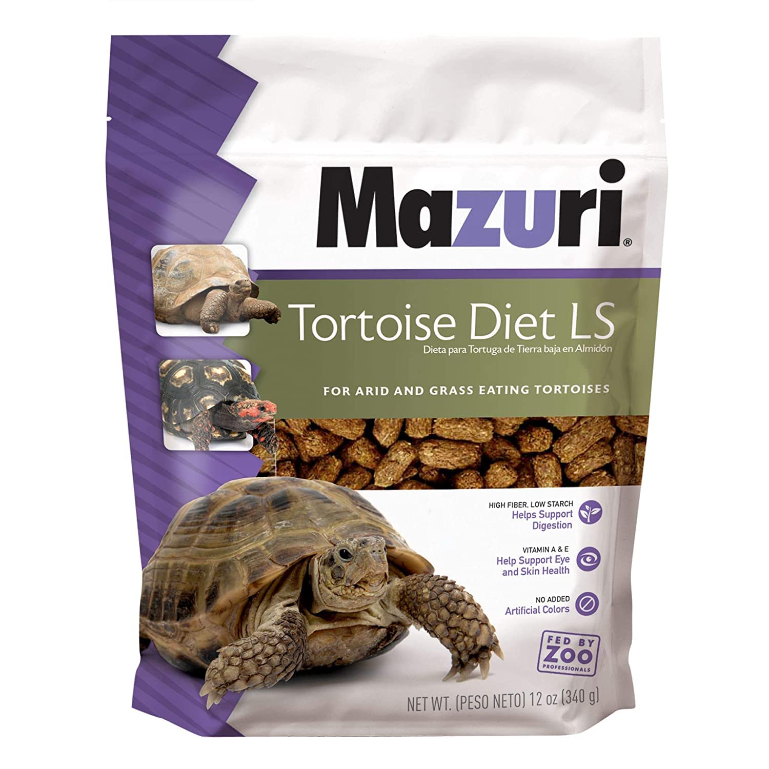 Mazuri — emballage 12 oz, pratique pour l'alimentation des tortues.