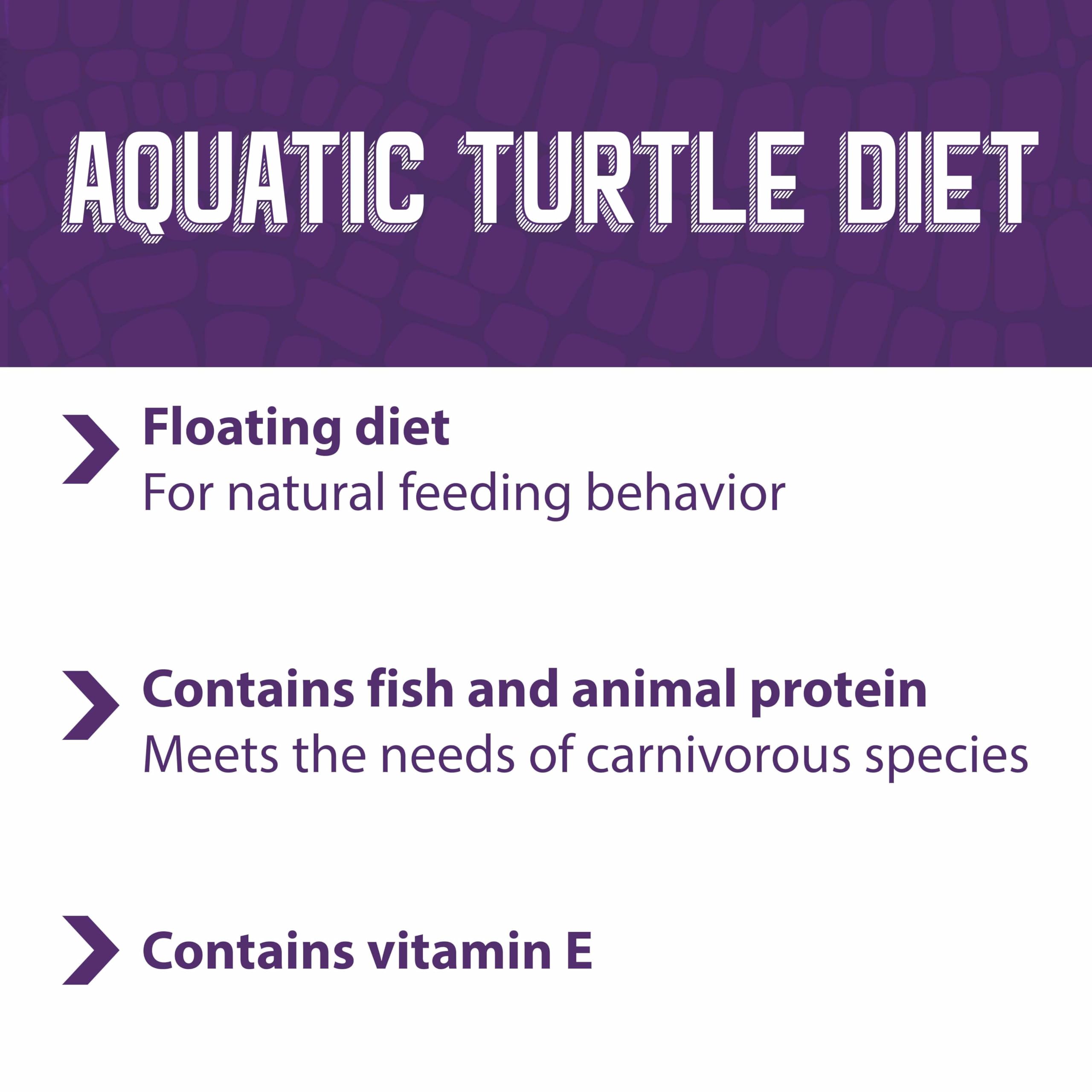 Protéines animales Mazuri, adaptées aux tortues aquatiques carnivores.