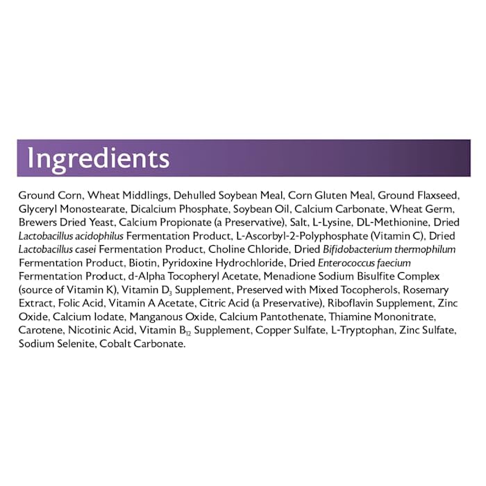 Mazuri vitamine E, antioxydant intégré pour soutenir la fraîcheur.