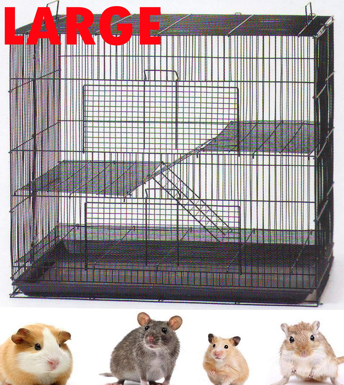 Mcage cage grande 30 pouces avec 3 niveaux pour animaux actifs.