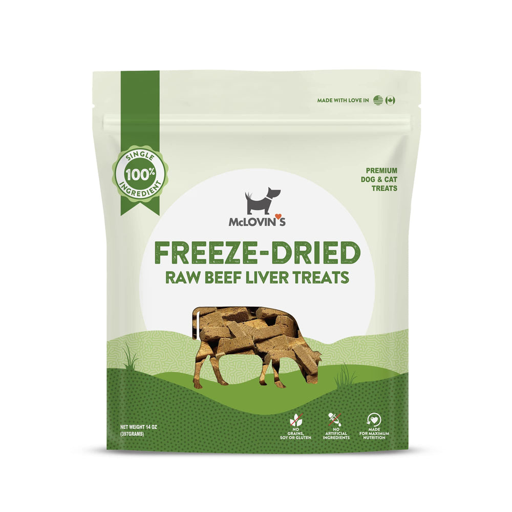 McLovin's Pet Food foie de bœuf séché pour chien, friandise protéinée et savoureuse.