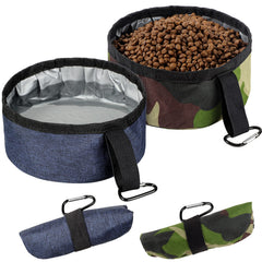 Meanplan bol pliable pour chien en camouflage vert, idéal pour les voyages.