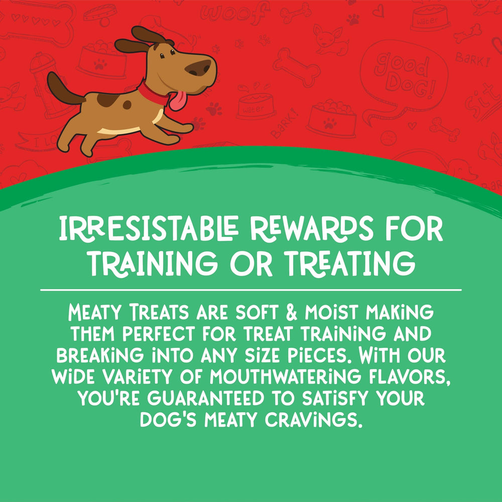 Meaty Treats Gourmet Cuts texture douce, facile à mâcher pour chiens de tous âges.