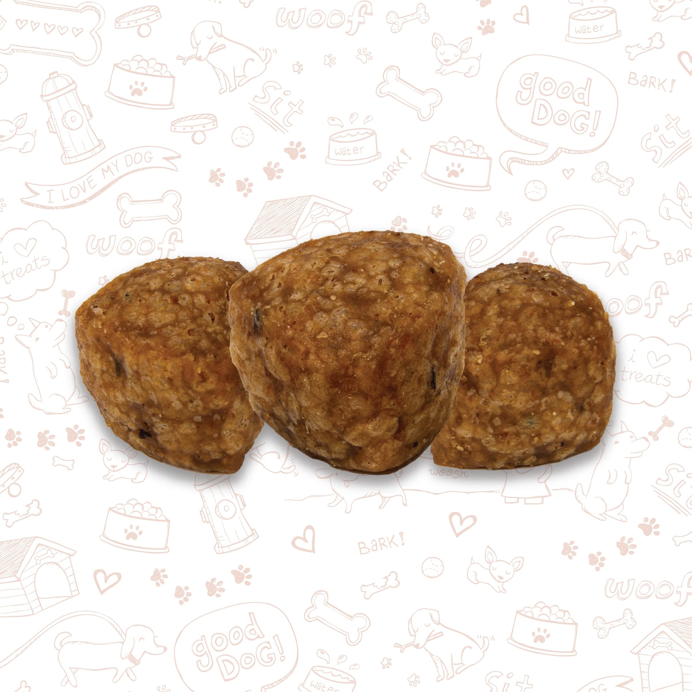 Ingrédients poulet et riz, Meaty Treats Meatball Delights pour chien.