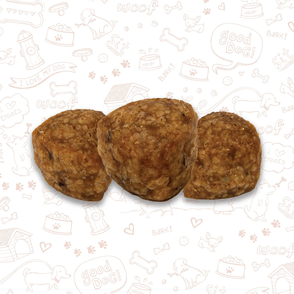 Ingrédients poulet et riz, Meaty Treats Meatball Delights pour chien.