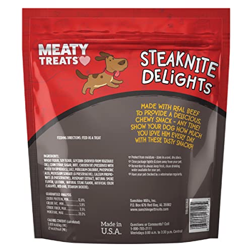 Meaty Treats Steaknight Delights Boeuf – snack quotidien apprécié par les chiens