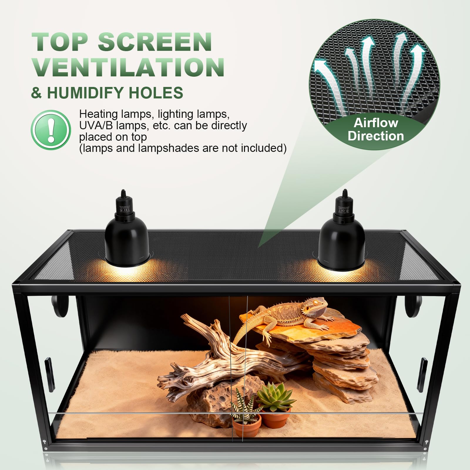 MECESOR terrarium ventilation grille latérale, circulation d air efficace.