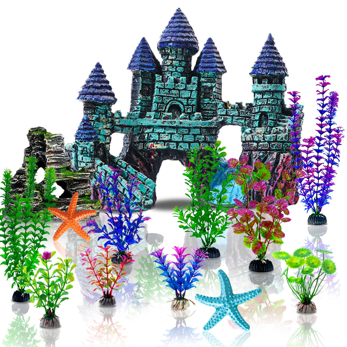 Mechpia château miniature, décor d’aquarium offrant refuge discret.