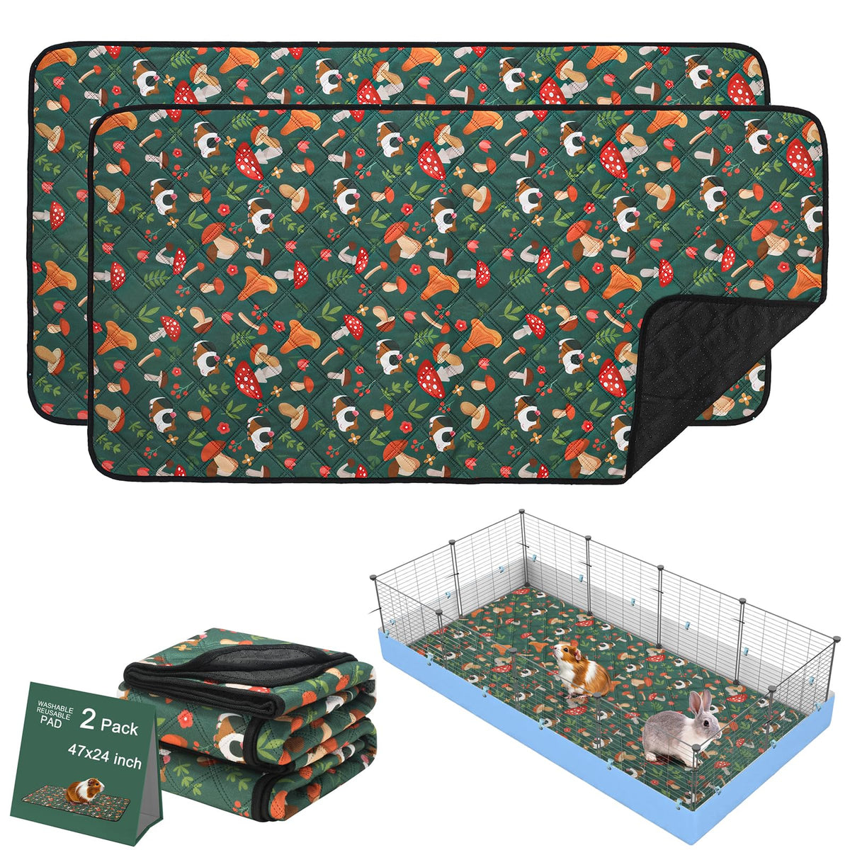 Mechpia, tapis cage cochon-d-inde doux et absorbant pour confort quotidien.
