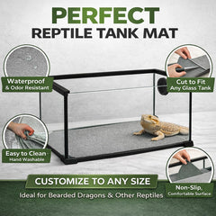 Mechpia Tapis-reptile nettoyage facile gris 120x60 cm, entretien rapide.