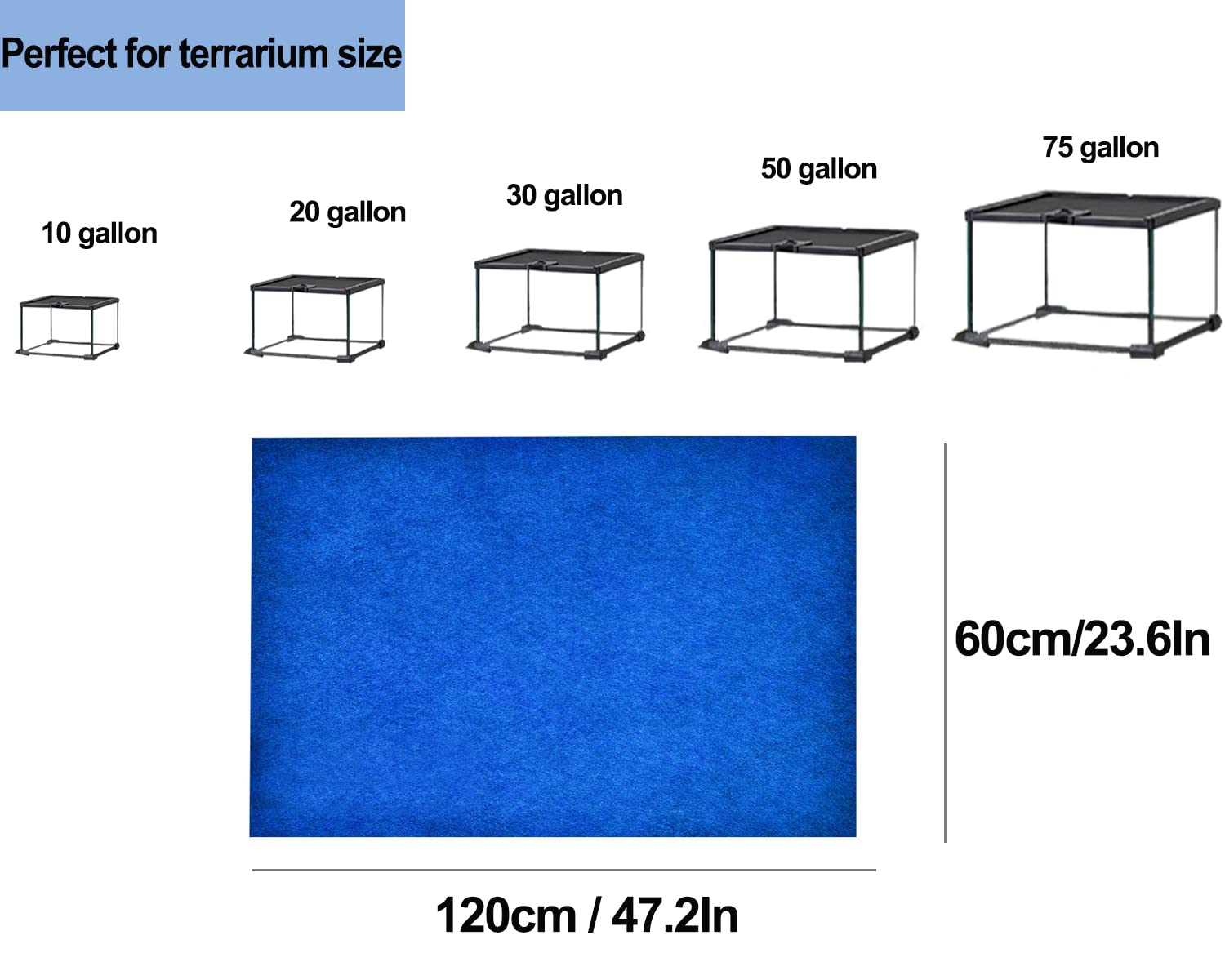 Mechpia tapis terrarium bleu – douceur sûre pour tortues et lézards