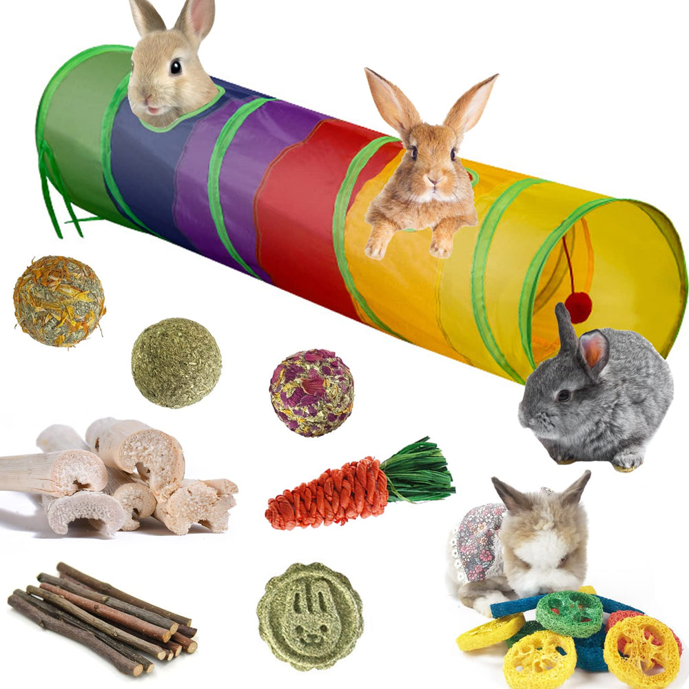 Tunnel Mechpia pour lapin, favorise l'exploration et le jeu.