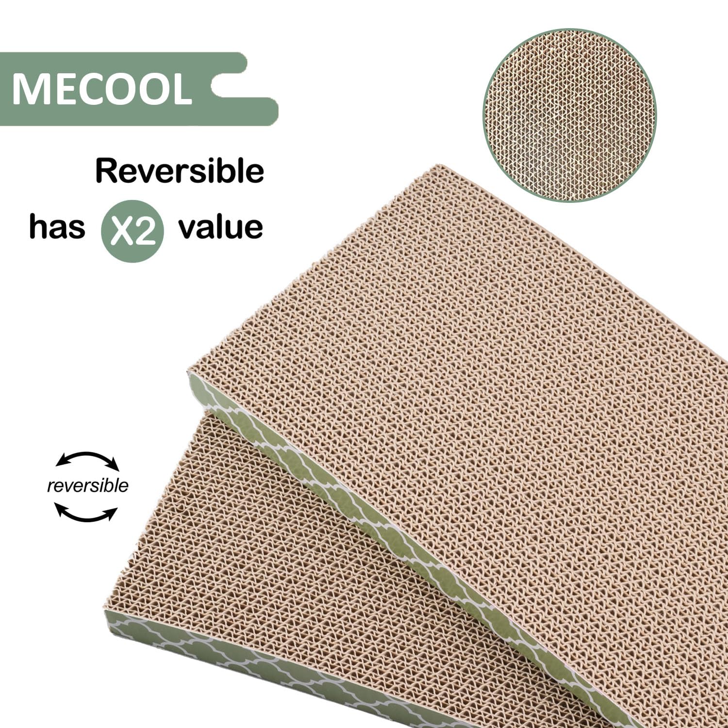 MECOOL grattoir en carton ondulé double-face avec herbe à chat attire le chat
