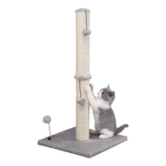 MECOOL colonne grattoir chat en sisal 34 pouces gris, divertit et protège les meubles.