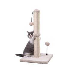 Poteau MECOOL à griffage sisal 22 po beige prêt à l’emploi pour chatons et petits chats.