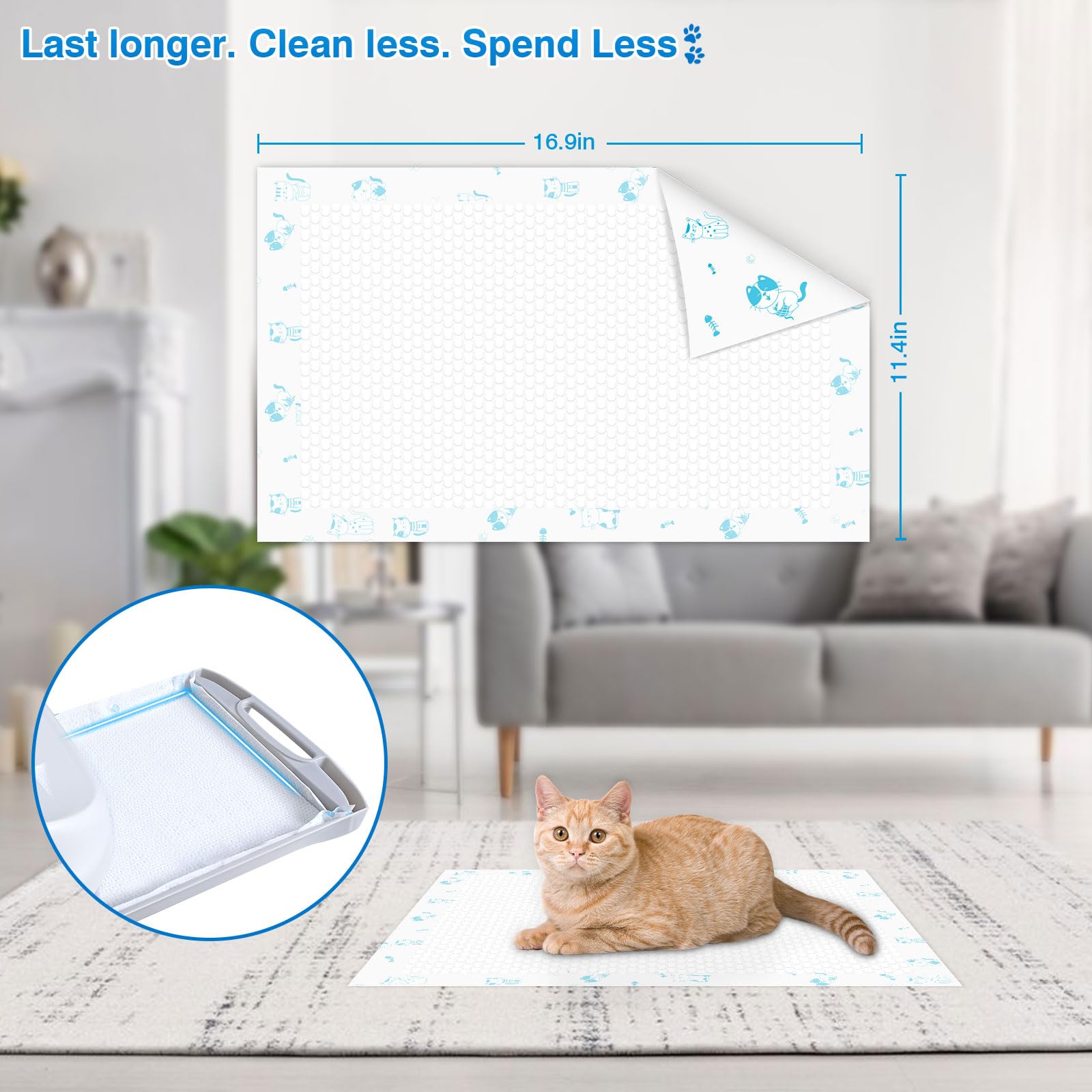 MED tapis-litière-chat-compatible-tidy-cat-breeze, installation facile avec le système.