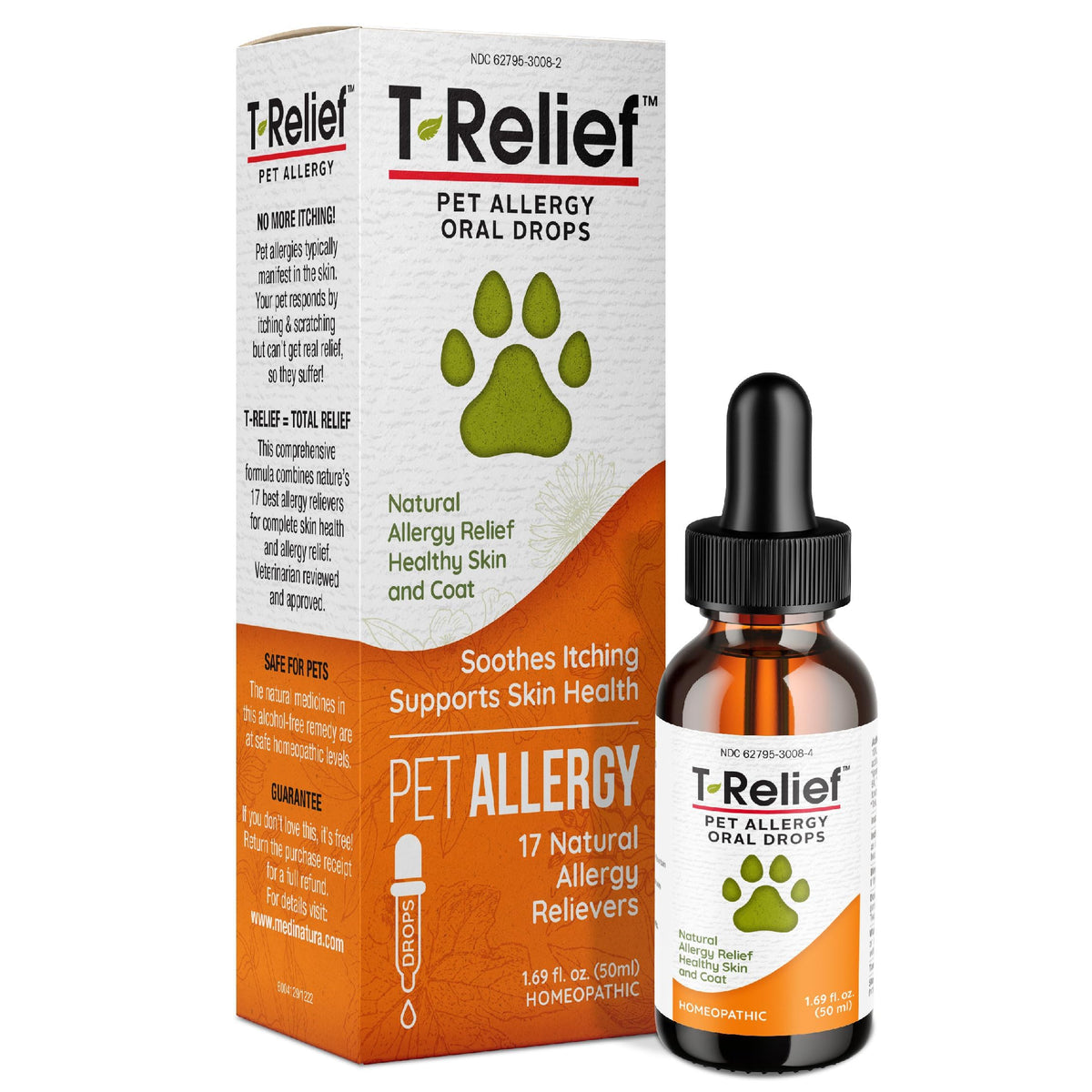 MediNatura T-Relief gouttes allergie animaux, soulagement des démangeaisons chez chiens et chats
