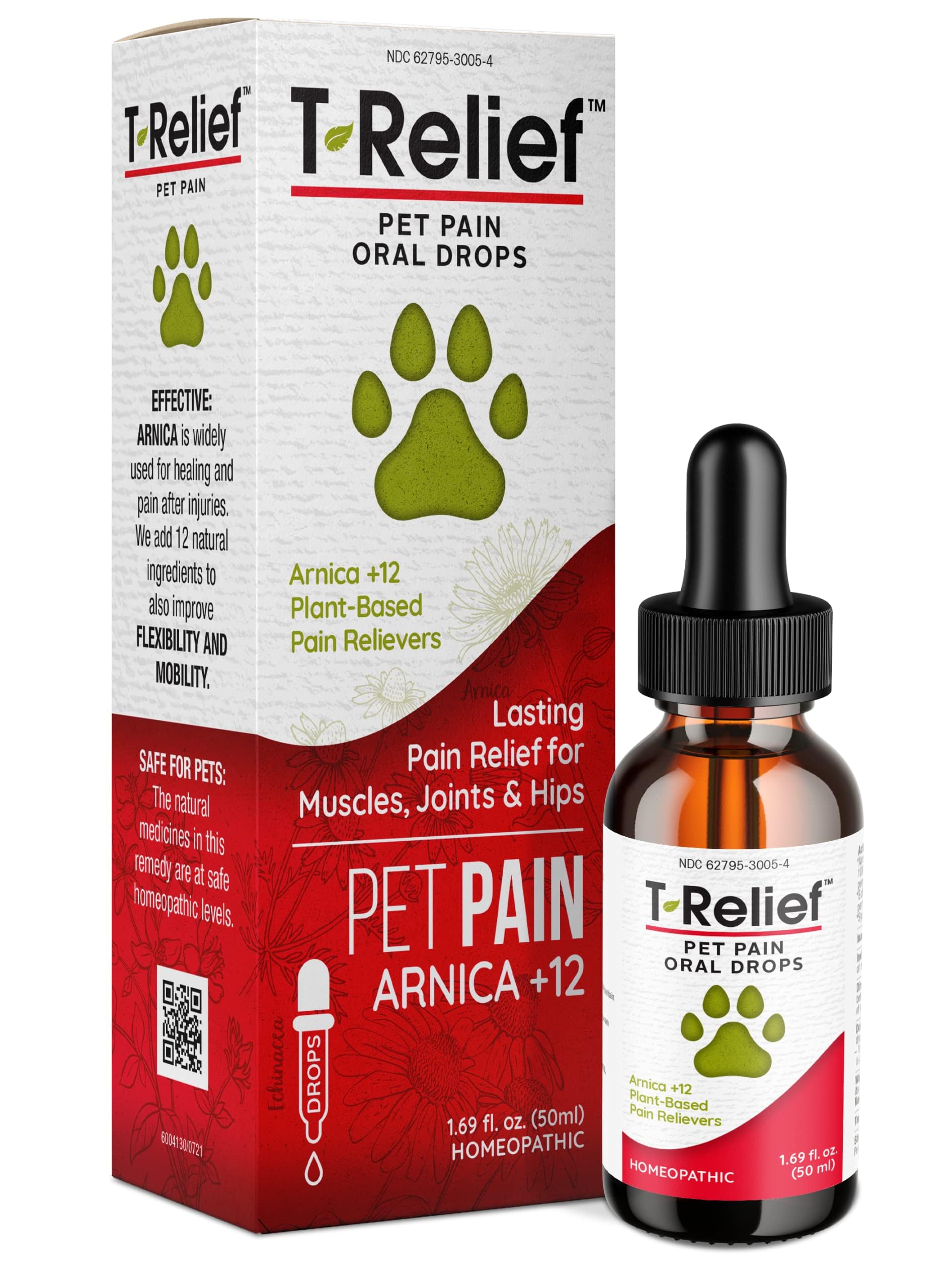 MediNatura T-Relief: flacon gouttes en gros plan favorisant le soutien musculaire des animaux.
