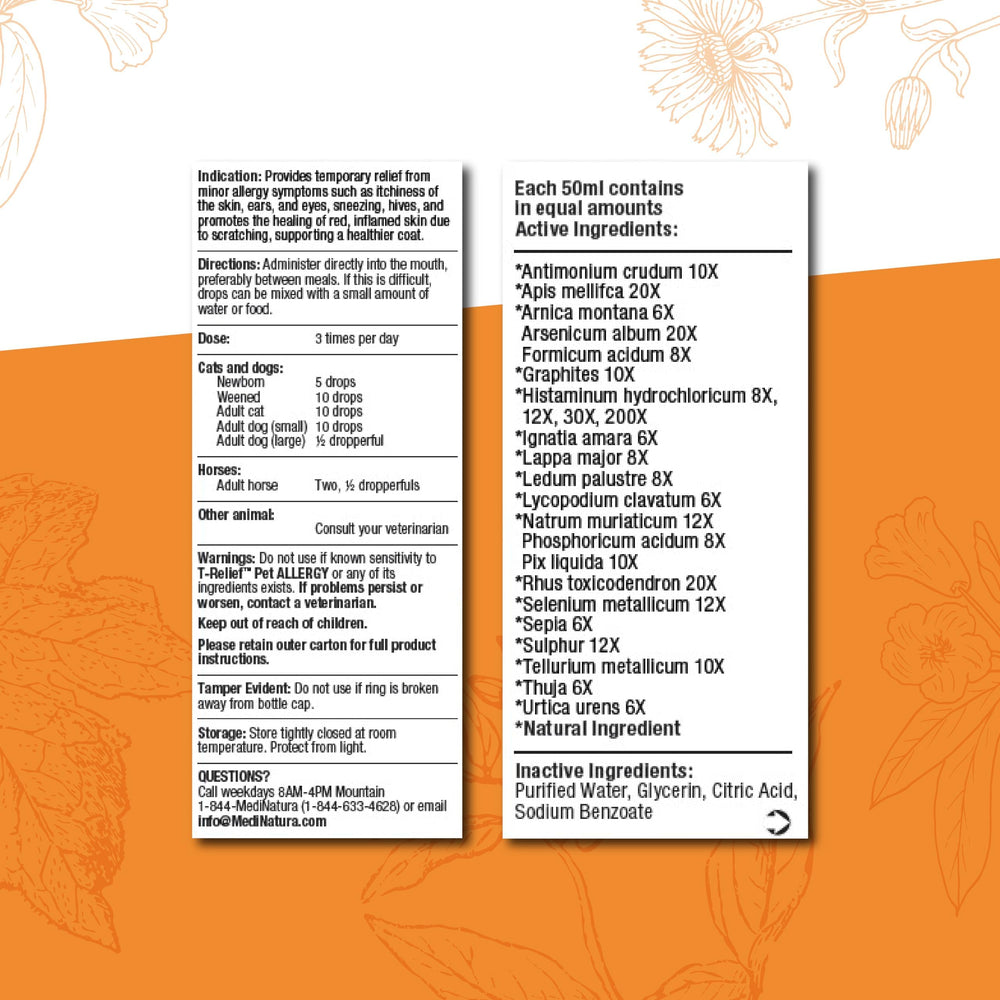 MediNatura T-Relief gouttes peau et poil sains, soutien du pelage et de la peau