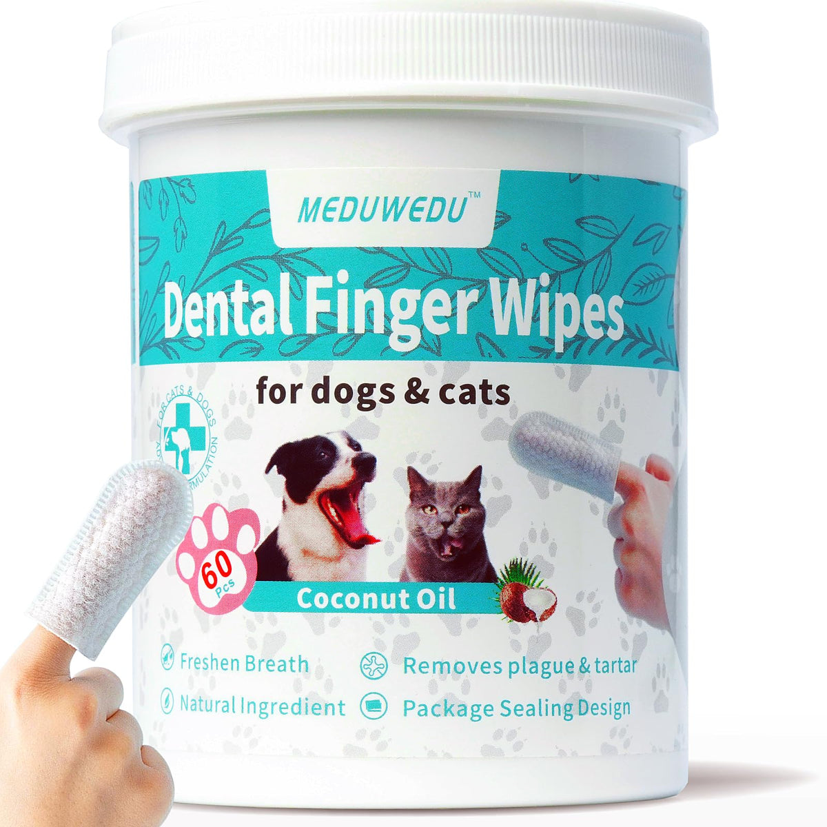 MEDUWEDU Lingettes dentaires pour doigts – emballage pratique
