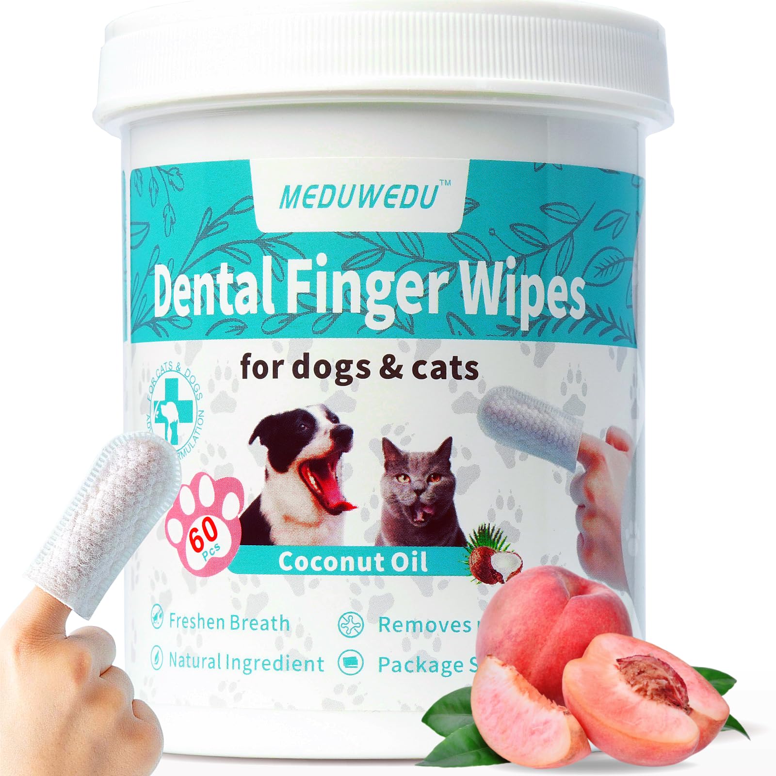 Les lingettes dentaires MEDUWEDU pour chiens et chats offrent une haleine plus fraîche.